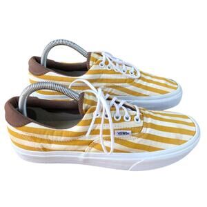 Vans Womens Striped Skate Shoes size 7.0 Yellow Gold Casual Low Top TC6D
